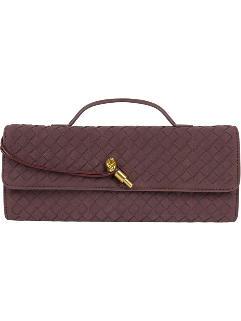 Chic Woven Evening Clutch | Red Suede Crossbody Handbag | Stylish Formal Purse